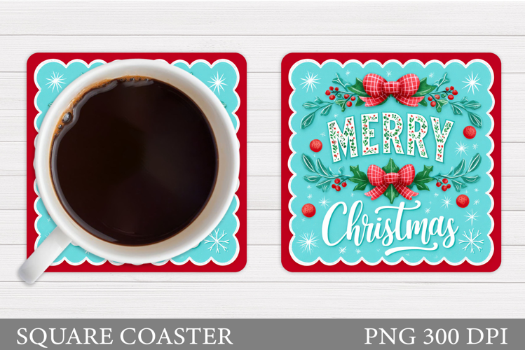 Merry Christmas Coaster. Christmas Coaster Design