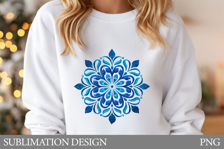 Snowflake T-Shirt Design. Snowflake Sublimation example image 1
