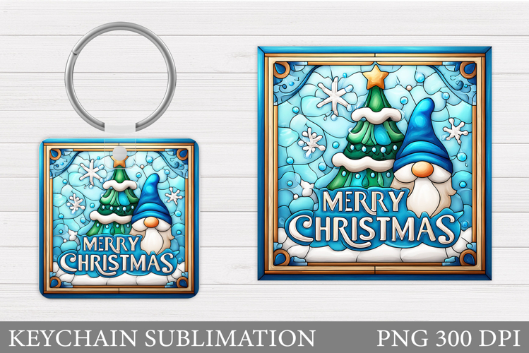 Christmas Gnome Keychain. Christmas Keychain Sublimation