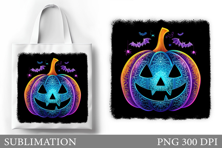 Halloween Pumpkin Sublimation. Halloween Tote Bag Design