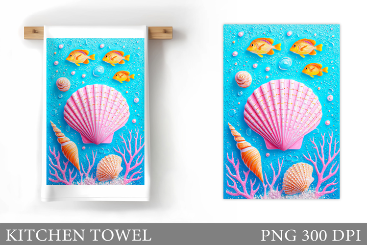Fish Kitchen Towel Sublimation. Fish Sublimation