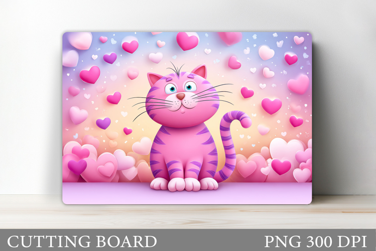 Valentines Cat Cutting Board. Valentines Cutting Board
