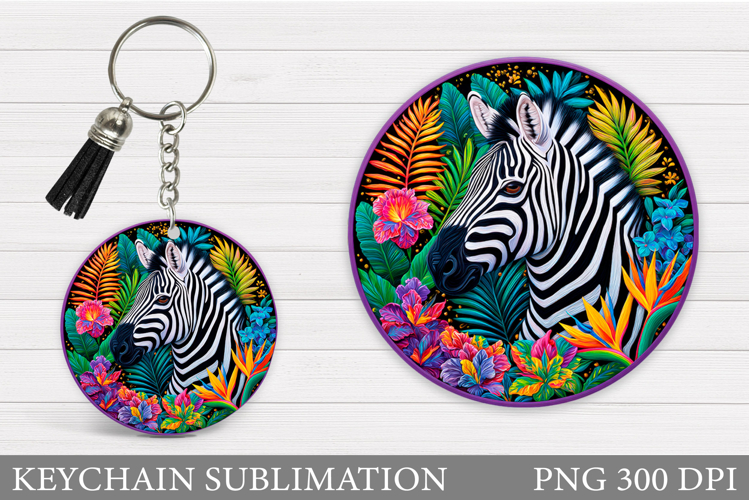 Zebra Keychain Design. Zebra Keychain Sublimation
