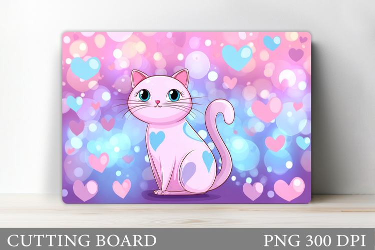 Valentines Cat Cutting Board. Valentines Cutting Board