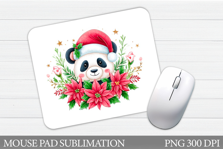 Cute Panda Mouse Pad Design. Christmas Mouse Pad Sublimation