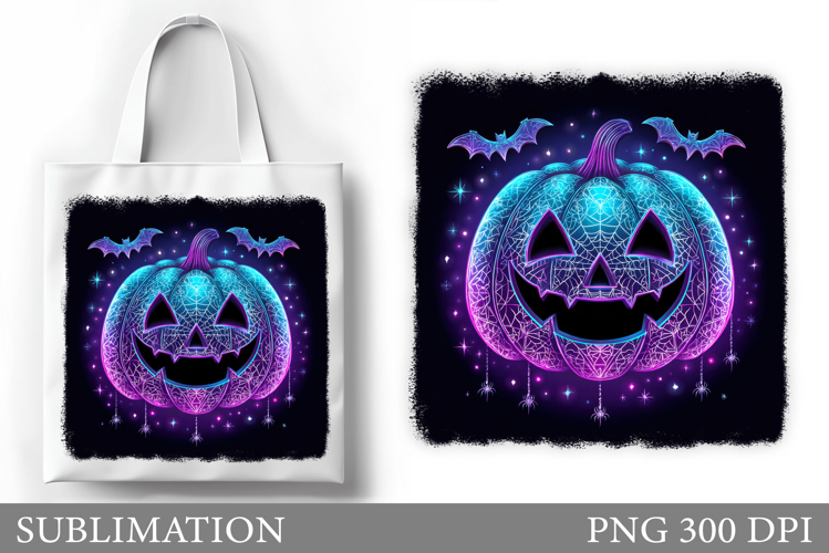 Halloween Pumpkin Sublimation. Halloween Tote Bag Design