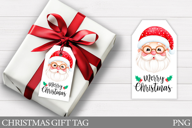 Santa Claus Gift Tag Printable. Christmas Gift Tag Design