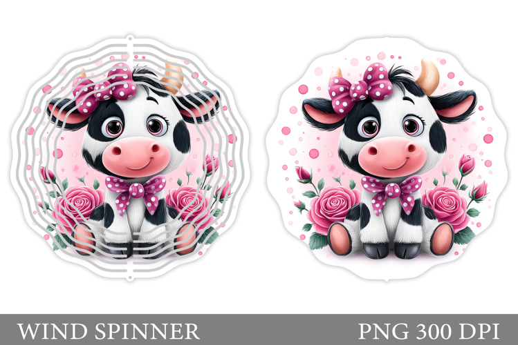 Cute Cow Wind Spinner Design. Cute Cow Sublimation
