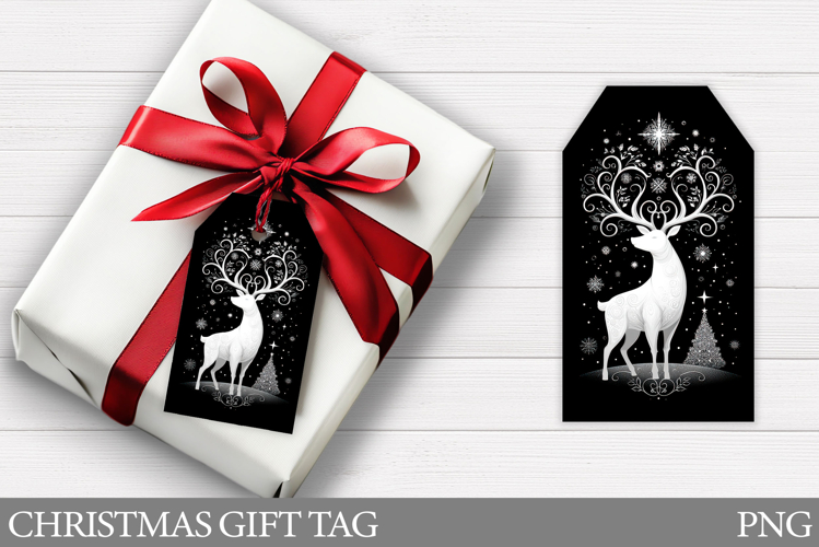 Reindeer Gift Tag Printable. Christmas Gift Tag Design
