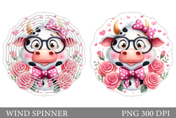 Cute Cow Wind Spinner Design. Cute Cow Sublimation