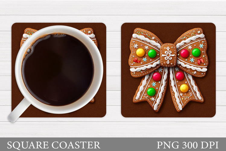 Christmas Bow Coaster. Christmas Coaster Design