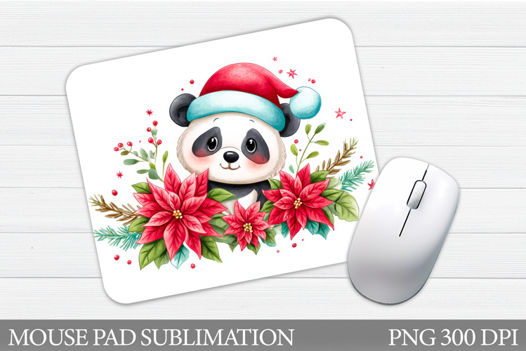 Cute Panda Mouse Pad Design. Christmas Mouse Pad Sublimation