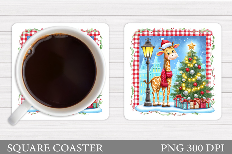 Christmas Giraffe Coaster. Christmas Coaster Sublimation