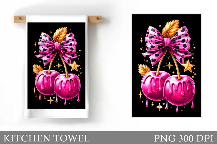 Cherry Kitchen Towel. Cherries Sublimation