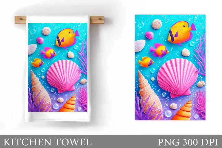 Fish Kitchen Towel Sublimation. Fish Sublimation