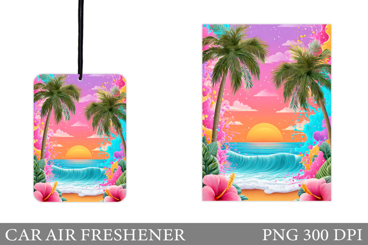 Sea Car Air Freshener Design. Beach Car Air Freshener