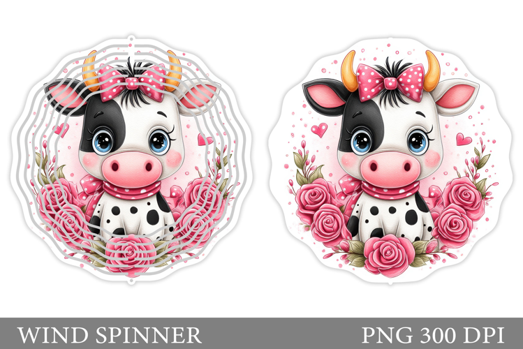Cute Cow Wind Spinner Design. Cute Cow Sublimation