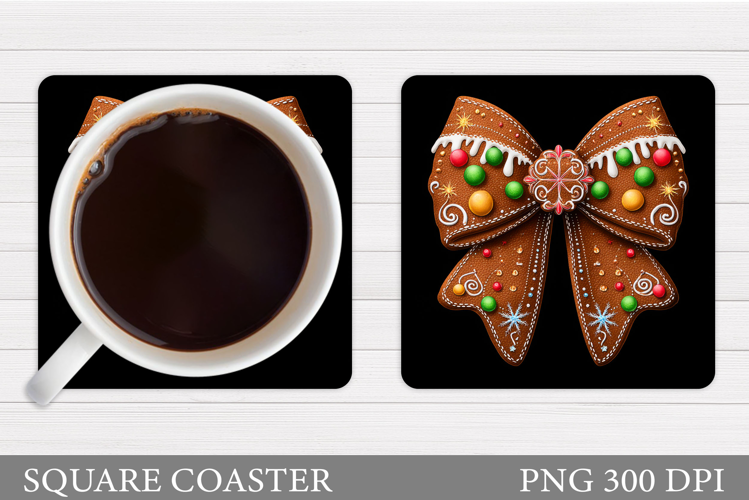 Christmas Bow Coaster. Christmas Coaster Sublimation