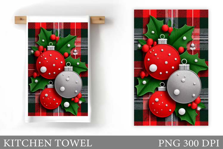 Christmas Kitchen Towel Design. Merry Christmas Sublimation