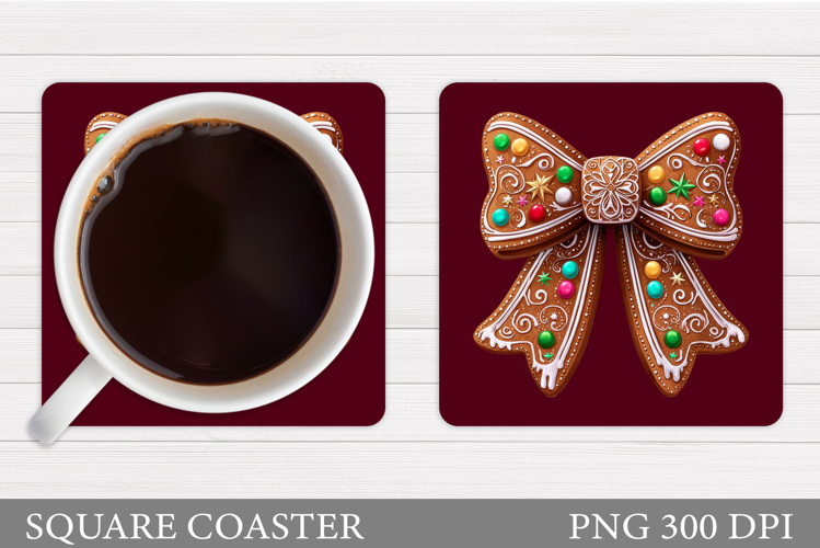 Christmas Bow Coaster. Christmas Coaster Design