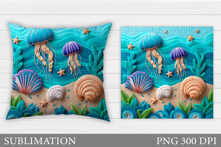 Jellyfish Sublimation. Jellyfish Pillow Design
