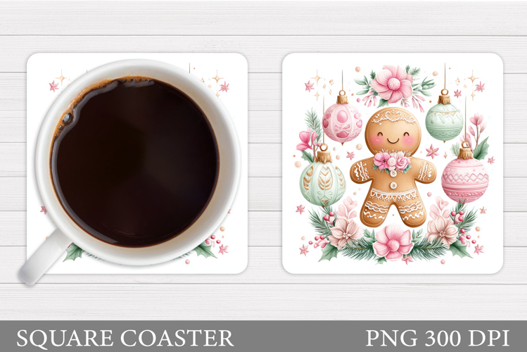 Gingerbread Coaster Design. Christmas Coaster Sublimation