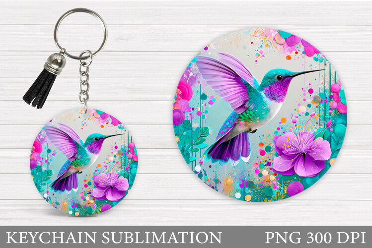 Hummingbird Keychain Design. Hummingbird Sublimation example image 1