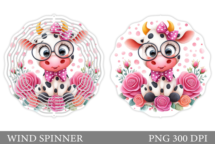 Cute Cow Wind Spinner Design. Cute Cow Sublimation