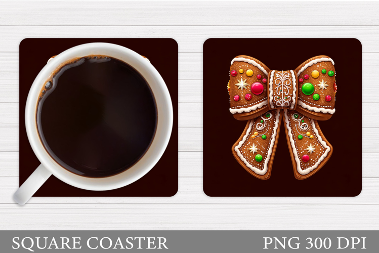 Christmas Bow Coaster. Christmas Coaster Sublimation