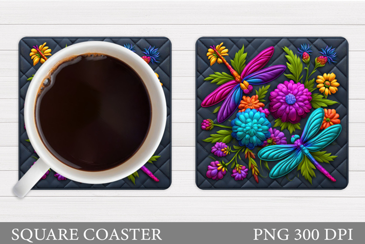Dragonflies Coaster Design. Dragonflies Sublimation