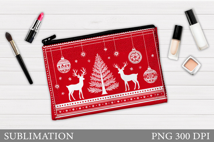 Christmas Cosmetics Bag. Christmas Tree Makeup Bag Design