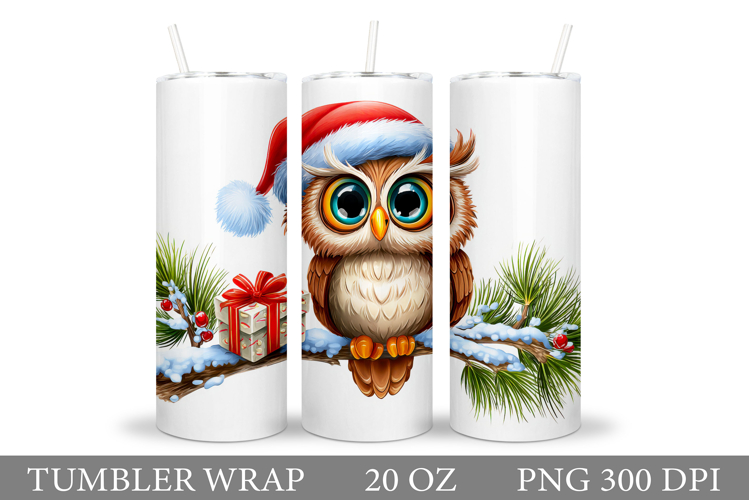 Christmas Owl Tumbler Design. Christmas Tumbler Sublimation