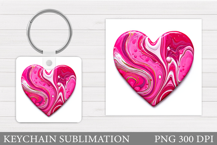 Heart Keychain Design. Valentine Keychain Sublimation