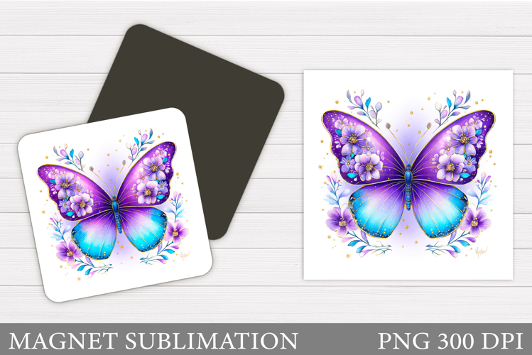 Diamond Butterfly Sublimation. Butterfly Magnet Design