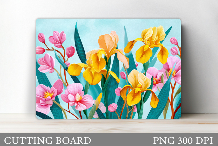 Floral Cutting Board Design. Flowers Cutting Board example image 1