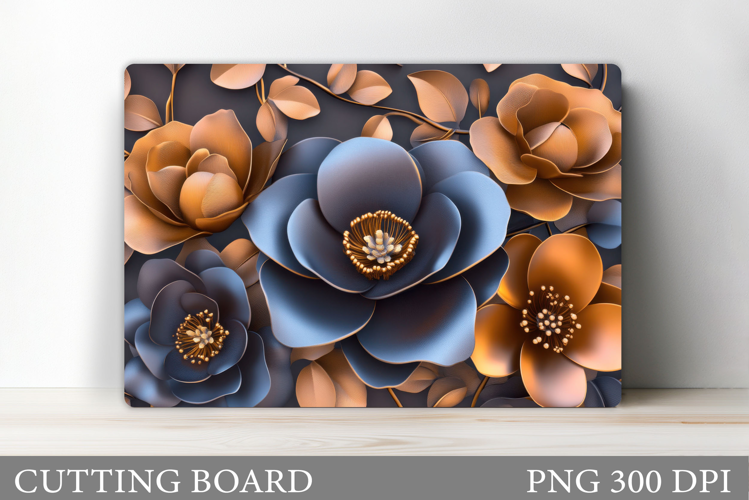 3D Flowers Cutting Board. Kitchen Cutting Board Sublimation