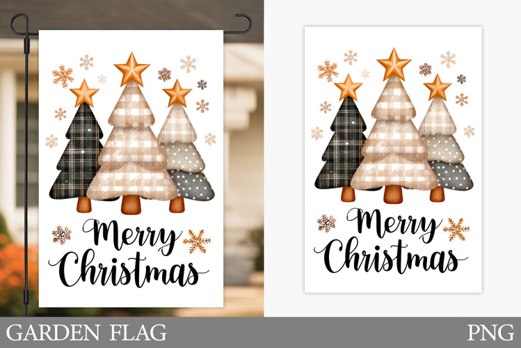 Christmas Tree Garden Flag. Christmas Garden Flag Design