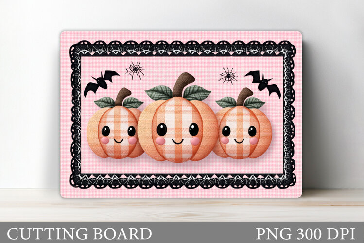 Cute Pumpkin Cutting Board. Halloween Cutting Board Design example image 1
