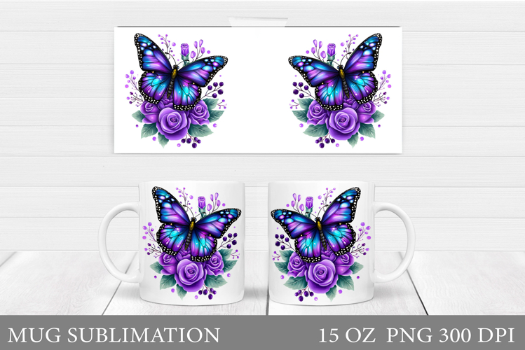 Butterfly Mug Design. Butterfly Mug Sublimation