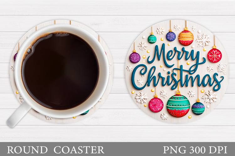 Christmas Coaster Design. Christmas Sublimation