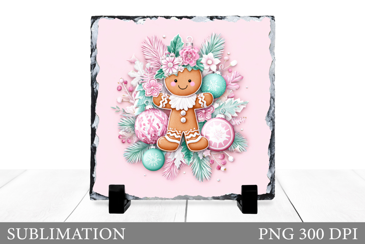 Cute Gingerbread Sublimation. Gingerbread Slate Design