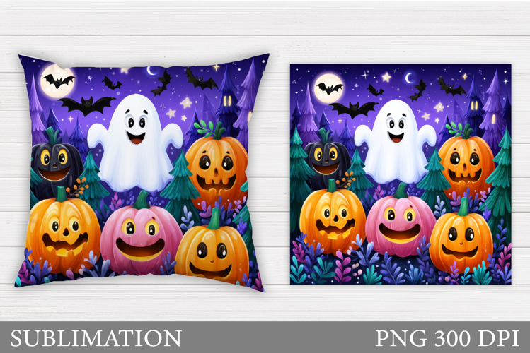 Halloween Pumpkin Pillow. Halloween Ghost Pillow Sublimation