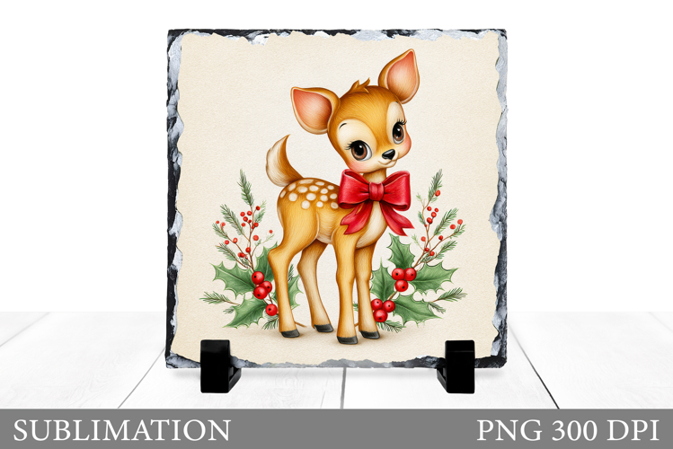 Christmas Deer Sublimation. Christmas Deer Slate Design