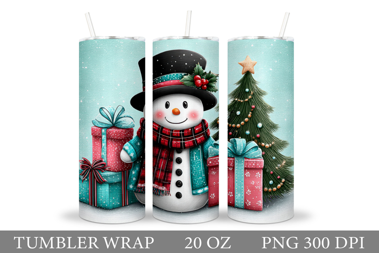 Cute Snowman Tumbler. Winter Tumbler Sublimation