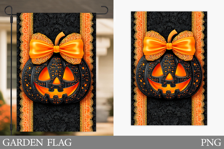 Halloween Pumpkin Garden Flag. Halloween Garden Flag Design