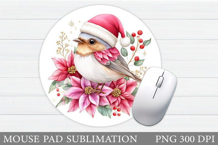 Christmas Bird Mouse Pad. Christmas Mouse Pad Sublimation