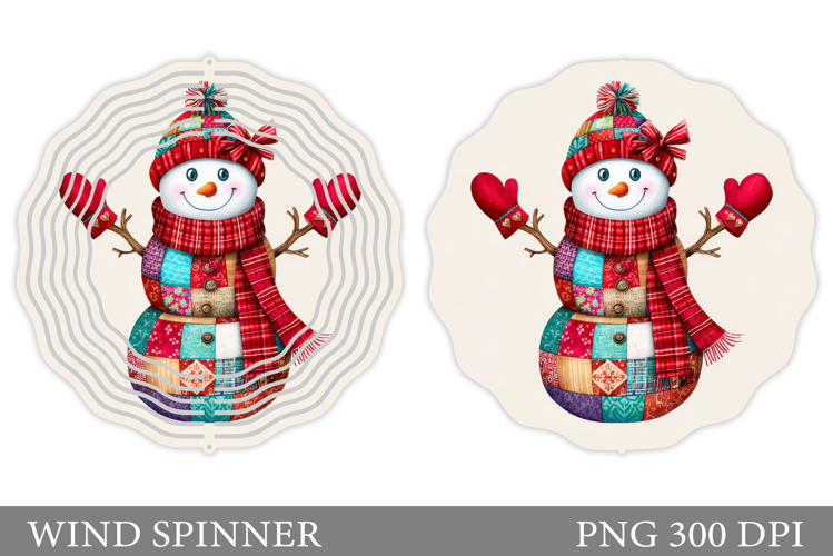 Christmas Wind Spinner. Cute Snowman Wind Spinner Design