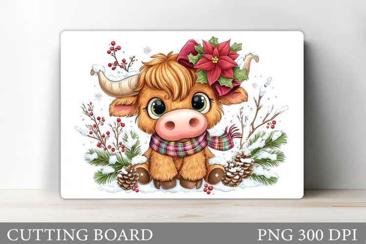 Christmas Cow Cutting Board. Christmas Cutting Board