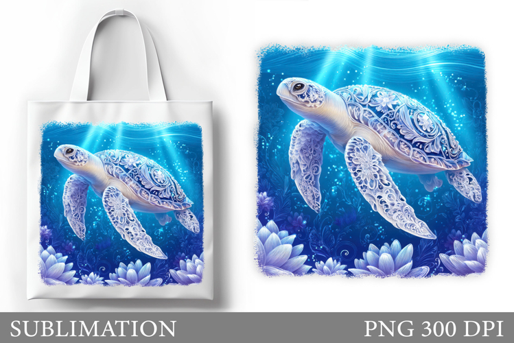 Sea Turtle Tote Bag Sublimation. Turtle Sublimation