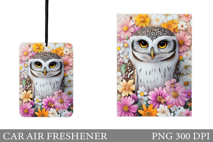 Owl Car Air Freshener Design. Cute Owl Car Air Freshener